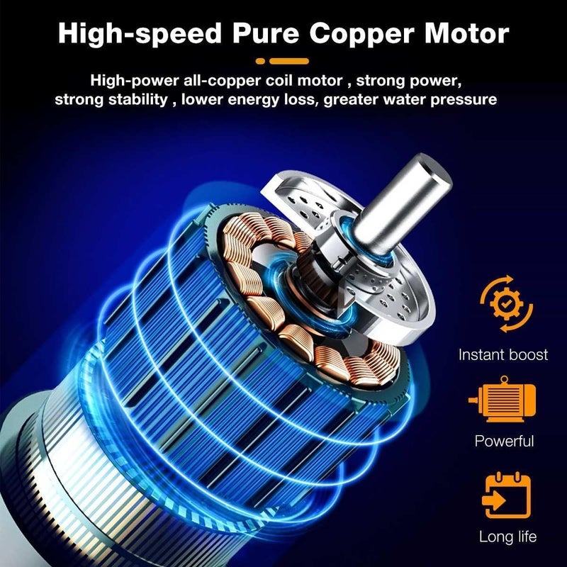 DERIKO Wireless High Pressure Washer for Car Washing 48V Rechargeable Electric Pressure Washer Gun Machine Tool for Bike Cleaning Gardening with Adjustable 3 in 1 Nozzle and Hose Pipe - Image 3