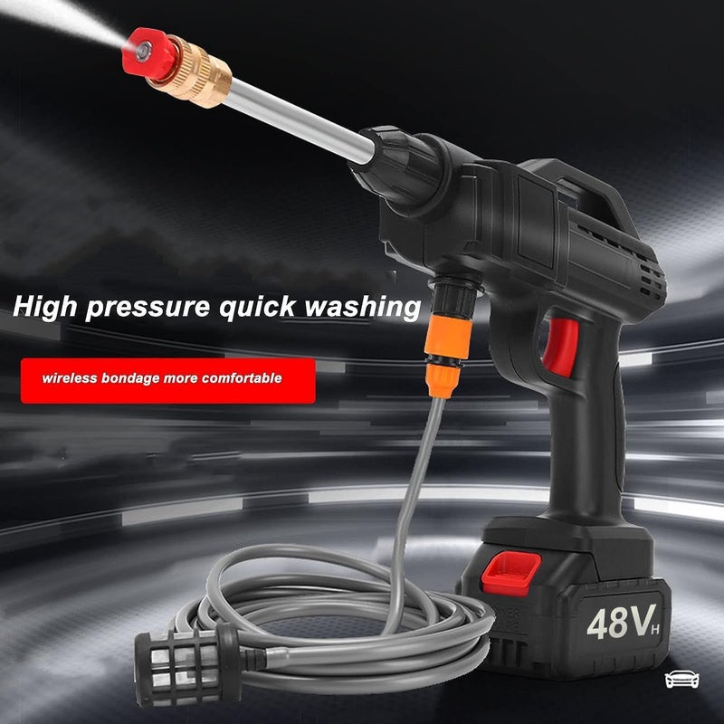 DERIKO Wireless High Pressure Washer for Car Washing 48V Rechargeable Electric Pressure Washer Gun Machine Tool for Bike Cleaning Gardening with Adjustable 3 in 1 Nozzle and Hose Pipe - Image 2
