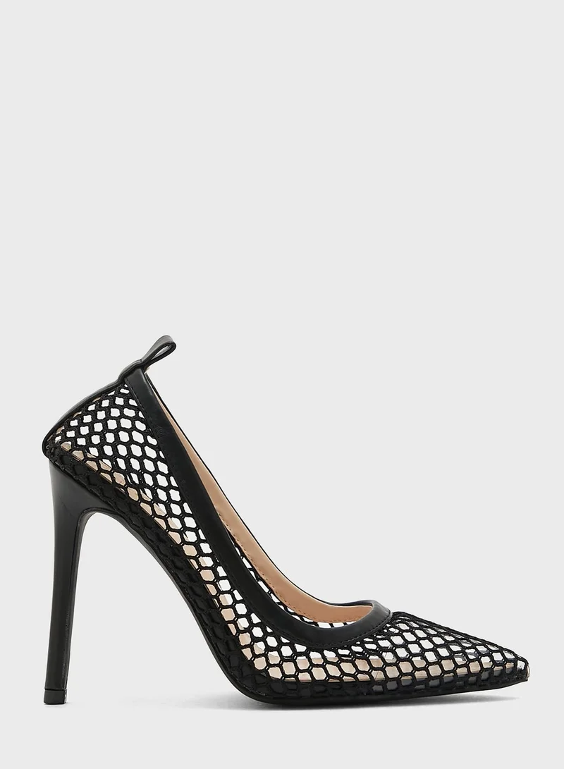 Ginger Mesh Pointed Stiletto Pump