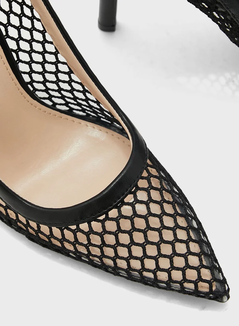 Ginger Mesh Pointed Stiletto Pump