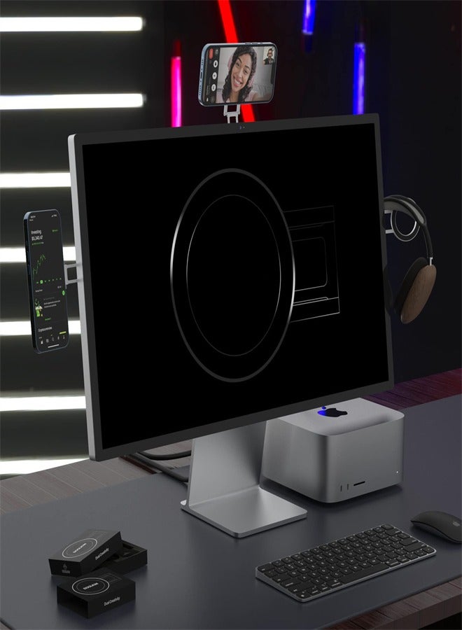 Excefore EXCEFORE, Magnetic Phone Holder for Laptop Designed for iPhone 15/14/ 13/12 for MagSafe, Adjustable Portable Foldable Computer Monitor Side Mount Expansion Bracket for Home Office - Image 3