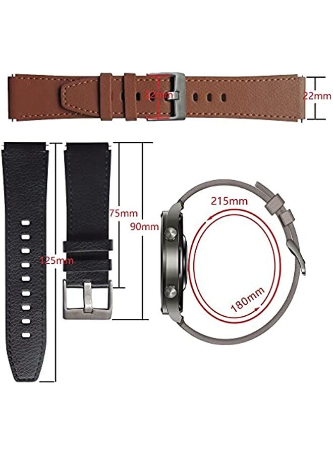 Band For Huawei Watch GT2 Pro Leather Watch Band Grey - Image 4