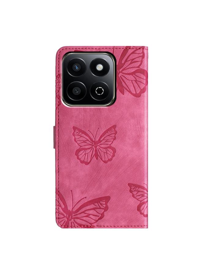 S-TOP Case For Honor X7C 4G / 200 Smart Skin-feel Embossed Butterfly Leather Phone Case - Image 3