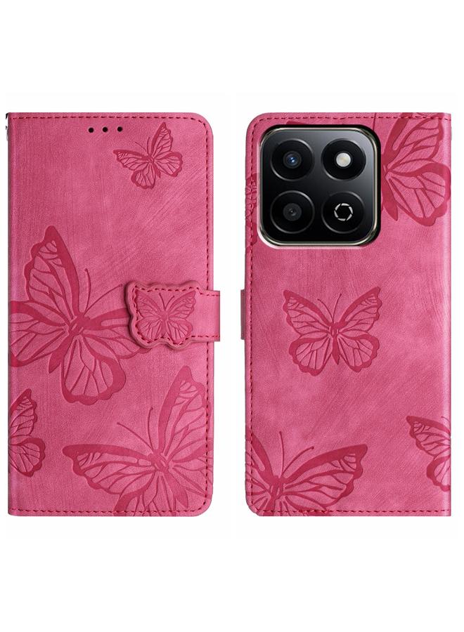 S-TOP Case For Honor X7C 4G / 200 Smart Skin-feel Embossed Butterfly Leather Phone Case - Image 1
