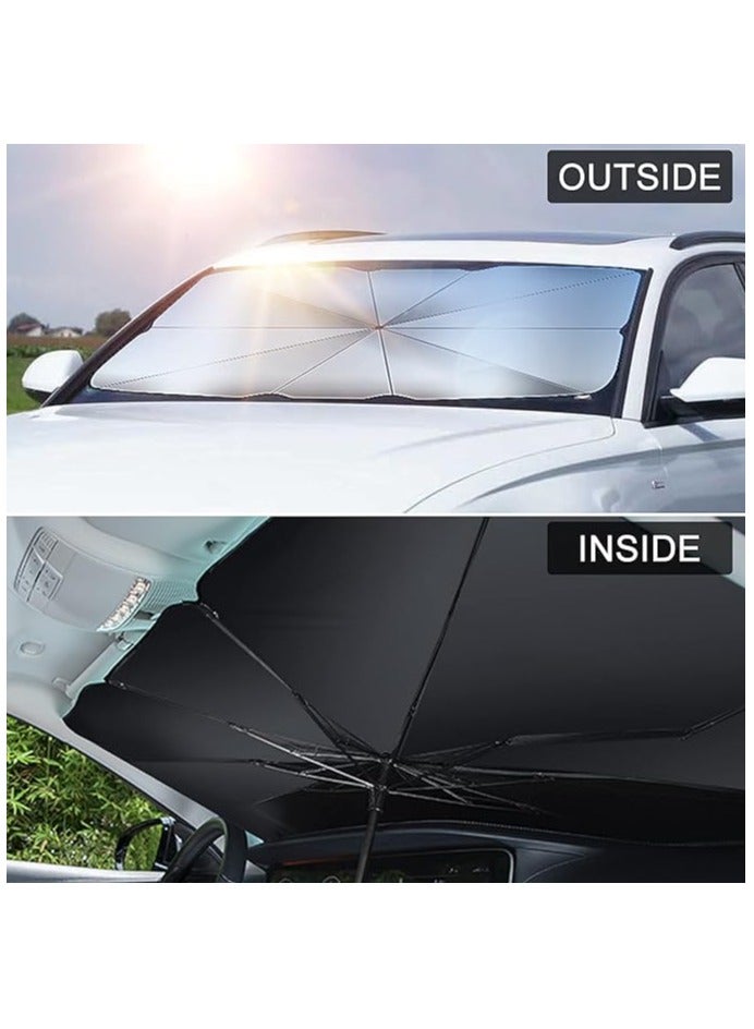 Generic Windshield Sun Shade Foldable car Sun Umbrella,Blocks UV Rays Sun Visor for car[48 25.6 inches (122 * 65 cm)] Fit Most Vehicle  - Image 3
