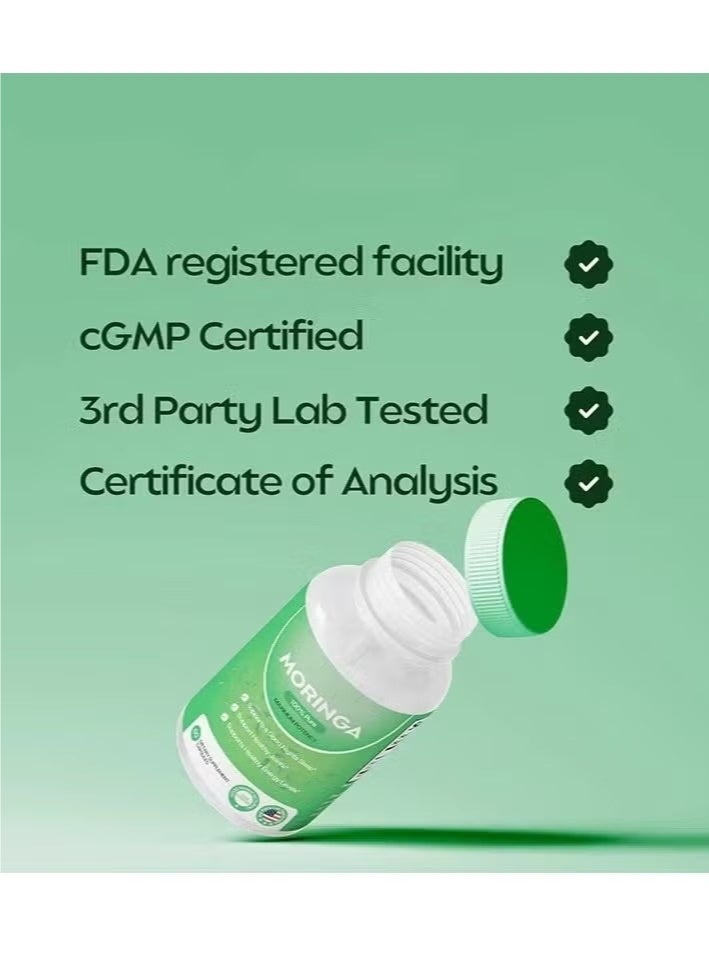 مورينجا كبسولات المورينغا - 60 كبسولة نباتية لدعم المناعة وصحة الجهاز الهضمي وتعزيز الطاقة الطبيعية - Image 4