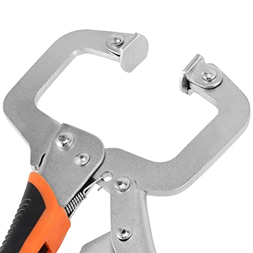 HOZEON 3 PCS 6 Inch C Clamp Locking Pliers, Heavy Duty Welding C Clamp Pliers with Swivel Pads, Vise Grip Locking Pliers Face Clamps for Woodworking, Welding, Building - Image 3