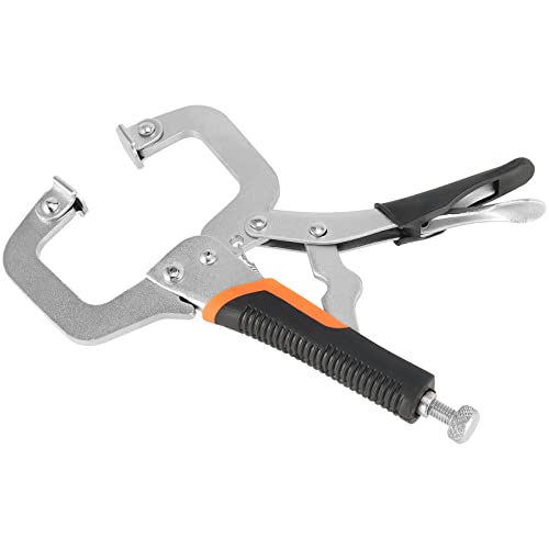 HOZEON 3 PCS 6 Inch C Clamp Locking Pliers, Heavy Duty Welding C Clamp Pliers with Swivel Pads, Vise Grip Locking Pliers Face Clamps for Woodworking, Welding, Building - Image 5