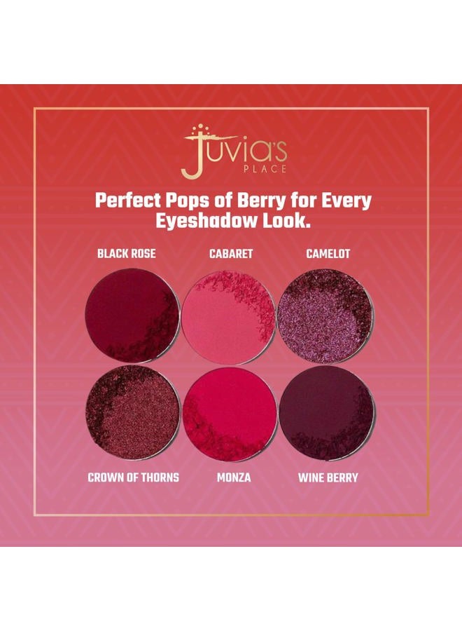 Juvia's Place باليت التوت - درجات الموف، الوردي الداكن، وألوان التوت المثالية، مكياج عيون احترافي، باليت ملونة بتركيز عالٍ لألوان العيون واللمعان، مضغوطة، 6 درجات - Image 5
