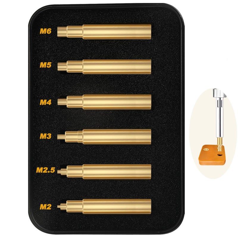 Kadrick Heat Set Insert Tool,Tips for Threaded inserts M2 M2.5 M3 M4 M5 M6, Soldering Iron Tips for 3D Printer Users,Compatible with 900M/T18/FX-888D Irons- Press Tool for Plastic 3D Printer Components - Image 1