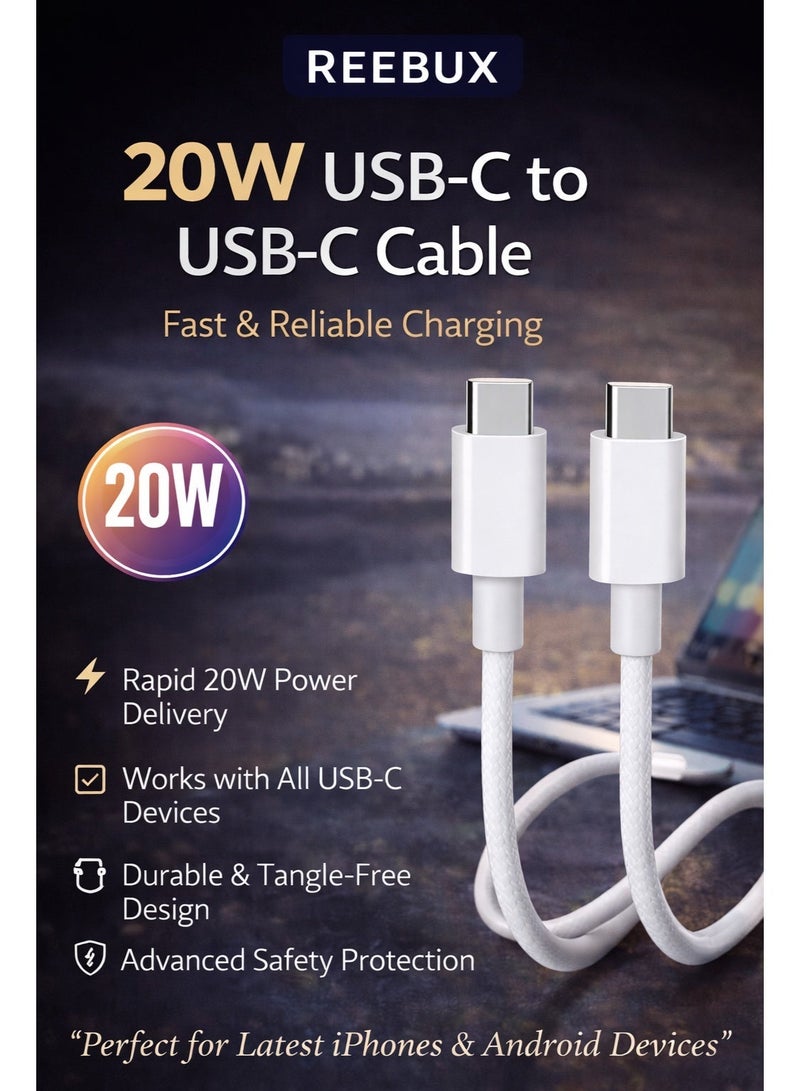 Reebux USB-C Charge Cable White - Image 2