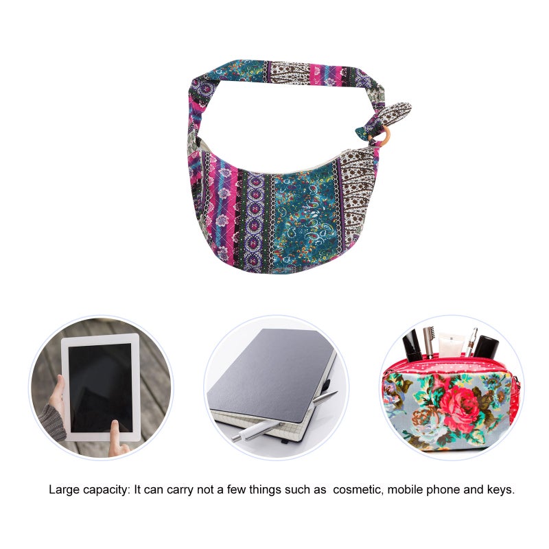 Canvas Floral Lady Cloth Bag Women's Thai Style Hippie Hobo Soulder Handbags Large Crossbody Messenger Bag Floral Purse - Image 5