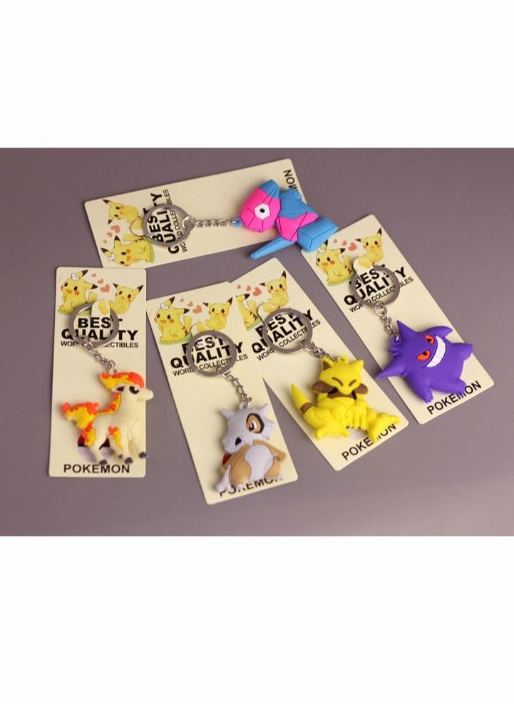 Pokemon - 5 Pcs Pokemon plush Key Chain Unisex Metal Pendant Keyring Kawaii Keychains - Image 1