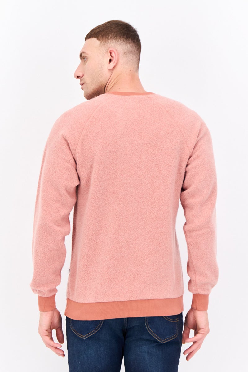 Feat Men Crew Neck Solid Long Sleeves Sweatshirt, Rust - Image 3
