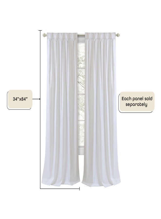 أكيم لوحة ستارة معتمة مطوية من ACHIM - 34 بوصة × 84 بوصة، أبيض - ستائر معتمة لغرفة النوم وغرفة المعيشة - ستائر طويلة تحجب الضوء، مزودة بأزرار خلفية للنوافذ والأبواب - Image 4