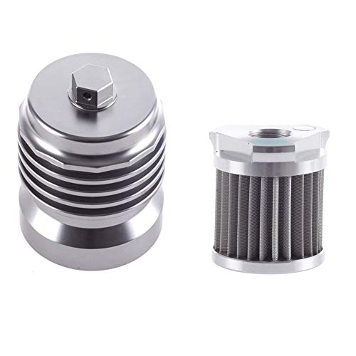 DLP Motorcycle Racing Stainless Steel Reusable Oil Filter with Replacement cartidge fitting - Image 1