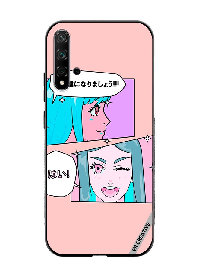 VR CREATIVE Protective Case Cover For Huawei Nova 5T Cute Pastel Collage With Manga Comics Frames With Anime Characters Design Multicolour - Image 1
