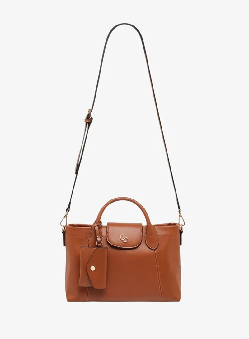 Celeste BROWN Solid Tote Bag with Pouch for Women | Best Price UAE