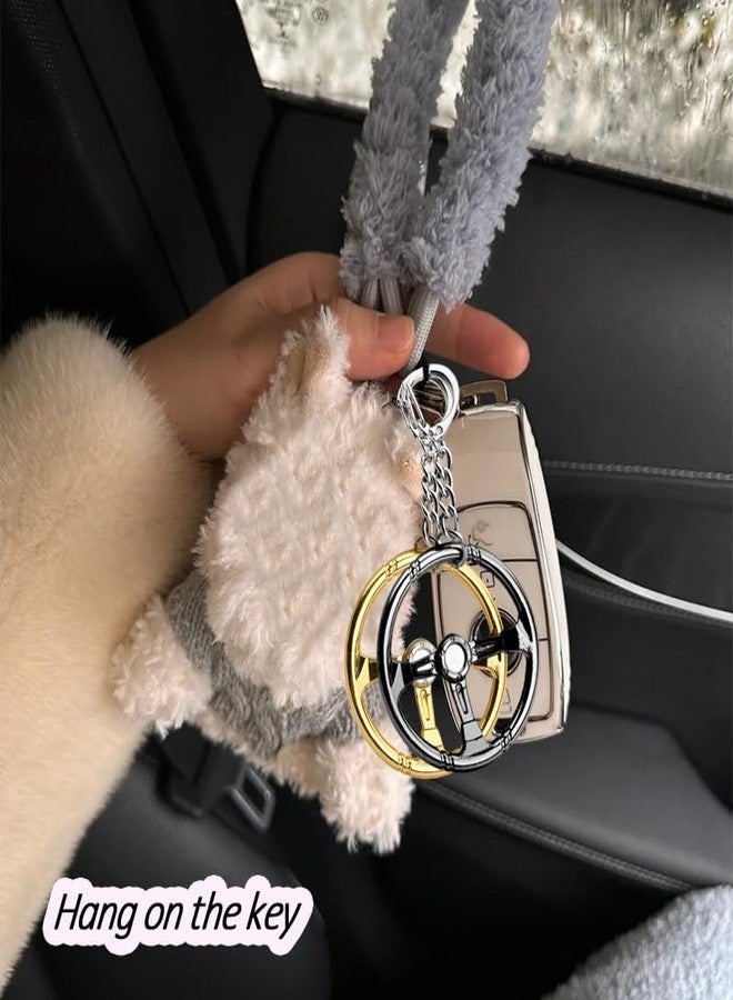 Yreamont Car Lover Keychain Gifts for Husband Boyfriend Birthday Christmas Gifts for Car Fan Gifts for Men Car Steering Wheel Keychain for Car Keys Backpack Accessories 2 PCS - Image 5