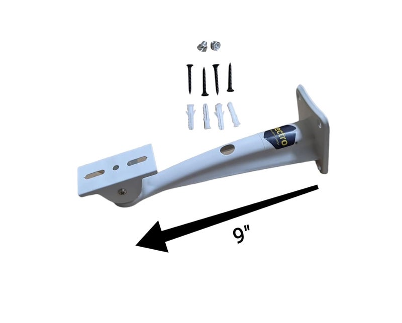 Bectro حامل/دعامة تركيب على الحائط لكاميرا CCTV الأمنية، الطول 25 سم / 9 بوصة مع زاوية قابلة للتعديل 90 درجة، للاستخدام الداخلي/الخارجي (عبوة من 2 مجموعة) - Image 5