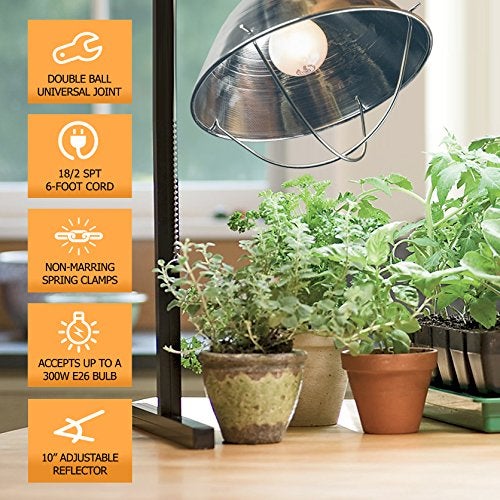 Woods Clamp Lamp with 10 Inch Reflector and Bulb Guard (300 Watt Bulb, 6 Foot Cord) - Image 3