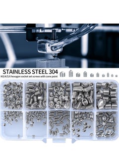Y&D Stainless Steel Grub Cone Point Hex Socket Screws Set, 290 Pcs Metric Thread Allen Key Cup Screw Set with M3 M4 M5 M6 M8 for Door Handles Faucet Light Fixture  - Image 2