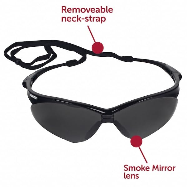 Kimberly-Clark Jackson Safety V30 Nemesis Smoke Mirror Lens Safety Eyewear with Black Frame - Image 5