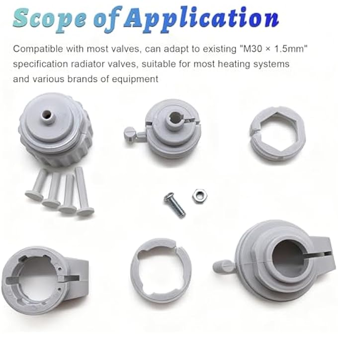 THERMOSTATIC ADAPTER SET, ADAPTOR FOR DANFOSS RA TO M30 X 1.5, FOR CONNECTION THERMOSTATIC HEAD ACTUATOR MADE OF PLASTIC IN LIGHT GREY - Image 3