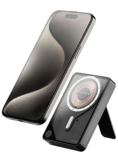 Momax Momax 1-Power X PRO+ 10000mAh Magnetic Wireless Power Bank with Stand and Built-in USB-C Cable - Black  - Image 4