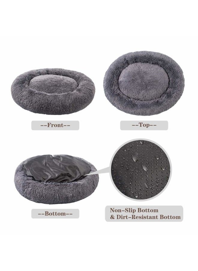 MFox سرير كلاب مهدئ (L/XL/XXL/XXXL) للكلاب المتوسطة والكبيرة سرير مريح للحيوانات الأليفة من الفرو الصناعي على شكل دونات حتى 25/35/55/100 رطل - Image 4