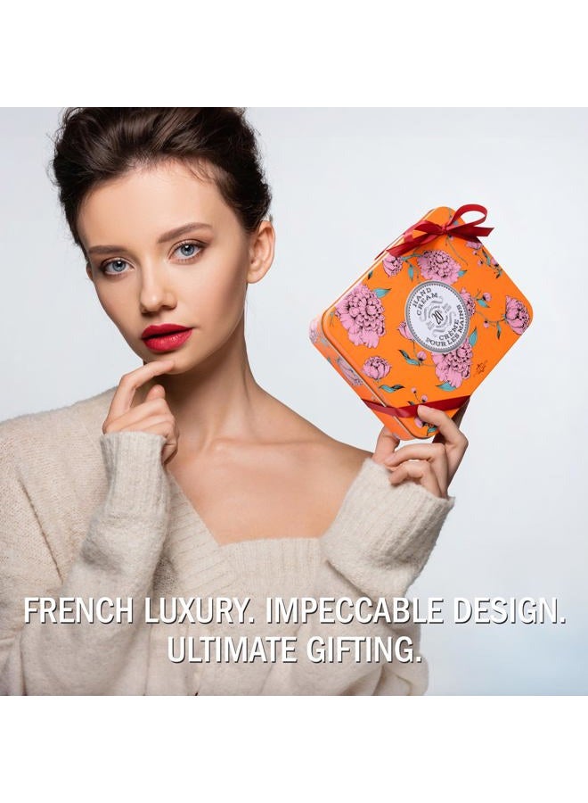 La Chatelaine Hand Cream Trio Tin, Gifts for Mom, Natural Hand Lotion Gift Set, Made in France with 20% Organic Shea Butter, Nourishing & Moisturizing (Gardenia, Orange Blossom, Oud Rose) 3 x 1 fl. oz - Image 4