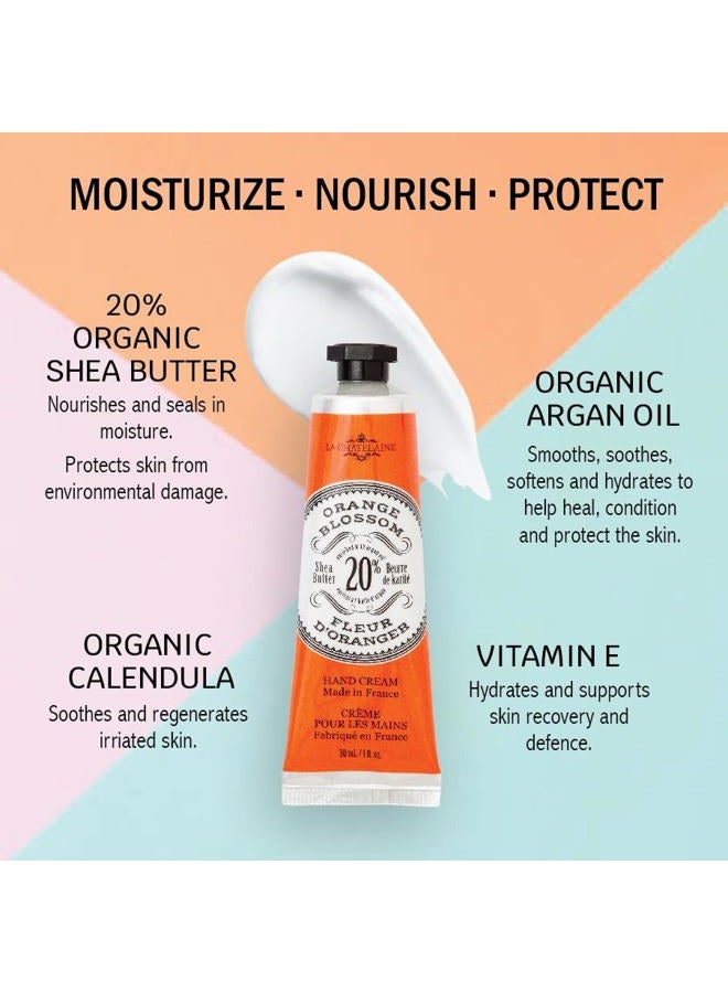 La Chatelaine Hand Cream Trio Tin, Gifts for Mom, Natural Hand Lotion Gift Set, Made in France with 20% Organic Shea Butter, Nourishing & Moisturizing (Gardenia, Orange Blossom, Oud Rose) 3 x 1 fl. oz - Image 3