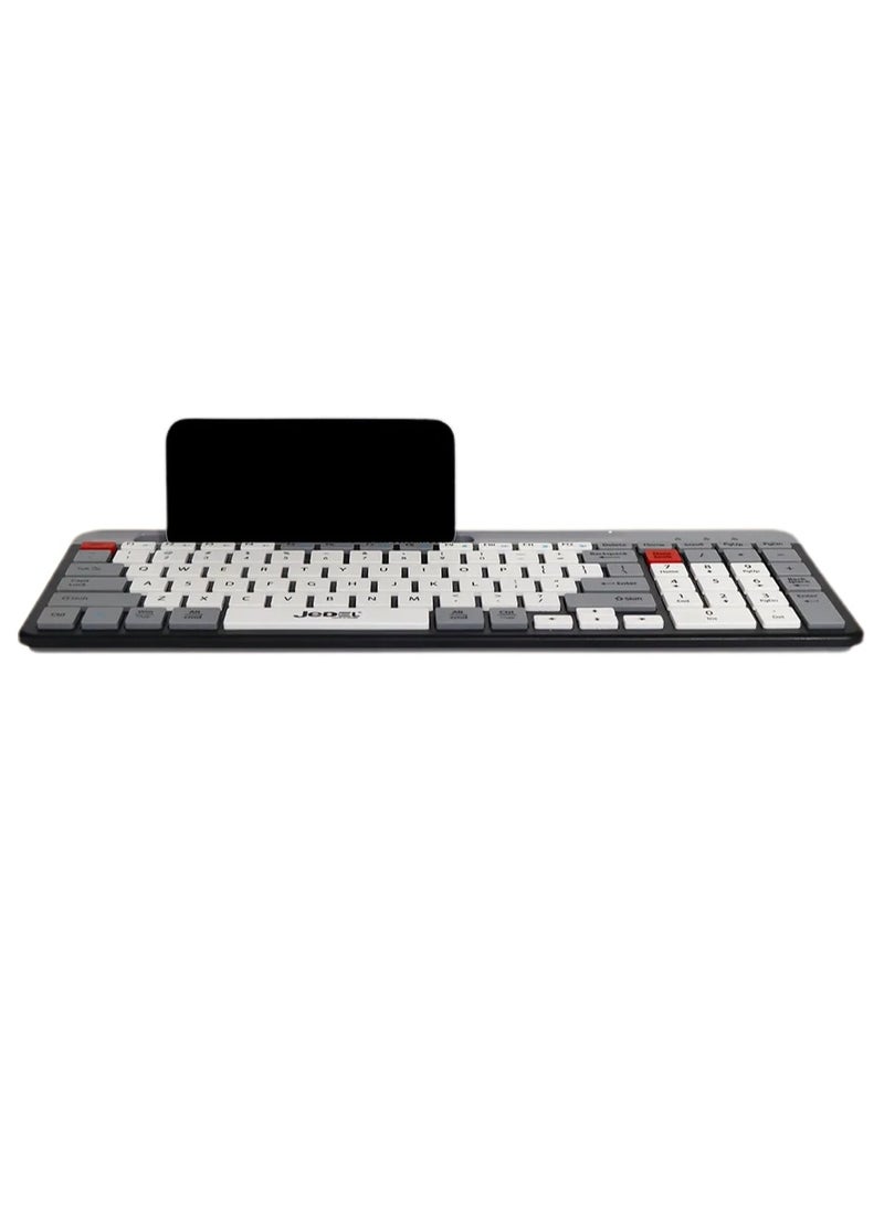 JeDEL K37 Wired Slim Chocolate Office Keyboard With Mobilephone Holder  - Image 2