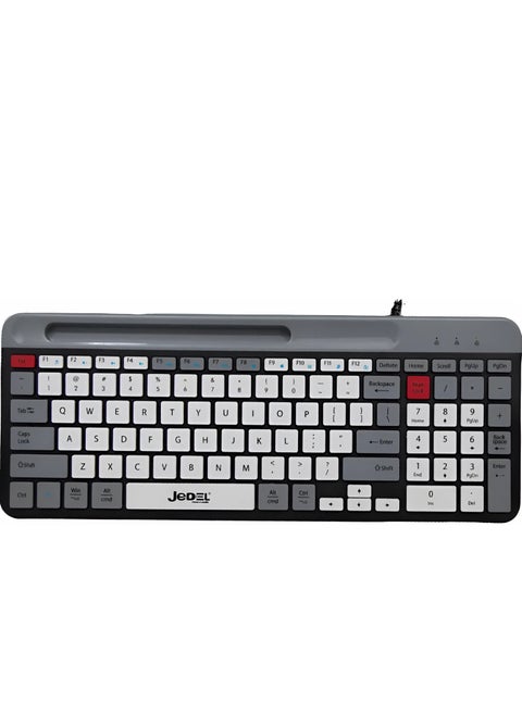 K37 Wired Slim Chocolate Office Keyboard With Mobilephone Holder
