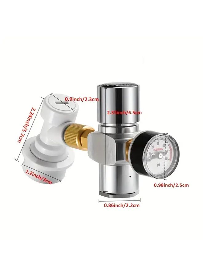 Cornelius Mini Keg Regulator With 0 60 Psi Pressure Gauge And 3 8 Adapter Ball Lock Portable Co2 Charger For Beer Wine Cider Heavy Duty Copper Construction Compact Design - Image 3