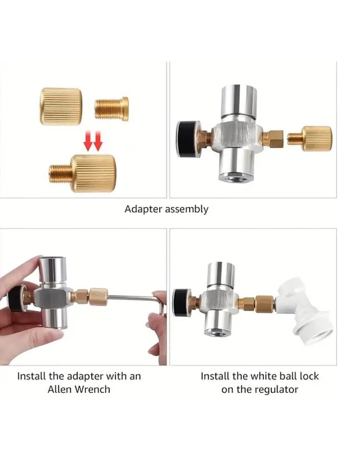 Cornelius Mini Keg Regulator With 0 60 Psi Pressure Gauge And 3 8 Adapter Ball Lock Portable Co2 Charger For Beer Wine Cider Heavy Duty Copper Construction Compact Design - Image 5