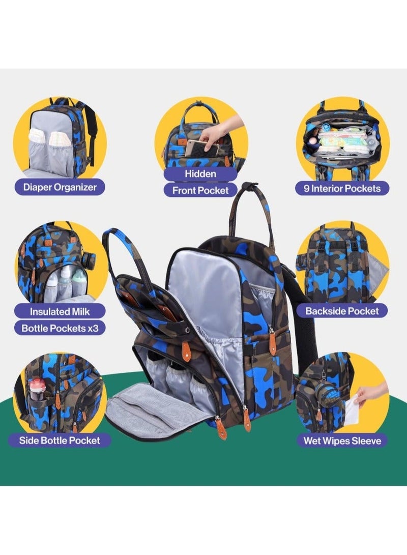 BabbleRoo Multifunctional Waterproof Diaper Bag, Essential Travel Baby Tote with Changing Pad, Baby Carrier and Pacifier Cover - Unisex, Dark Grey - Image 2