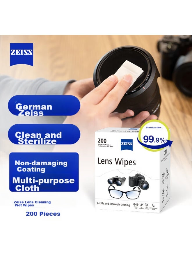 Zeiss Lens Cleaning Paper, Camera Lens Cleaner, Eyeglass Lens Wiper, Piano Cleaning Wet Wipes, 200 Sheets Per Pack - Image 3