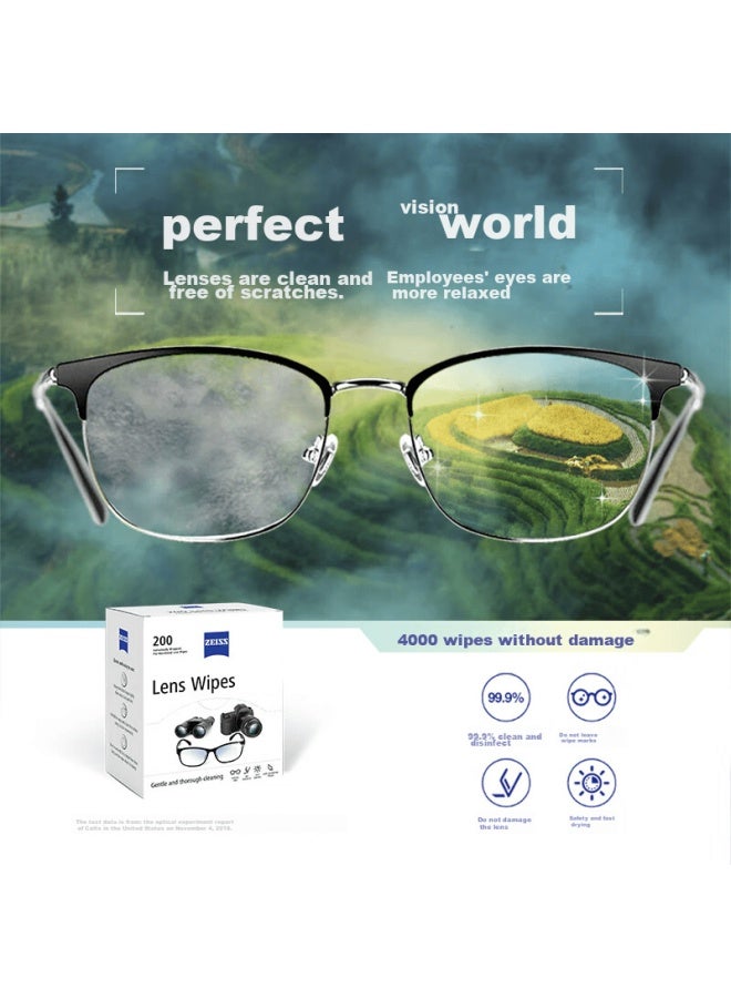 Zeiss Lens Cleaning Paper, Camera Lens Cleaner, Eyeglass Lens Wiper, Piano Cleaning Wet Wipes, 200 Sheets Per Pack - Image 4