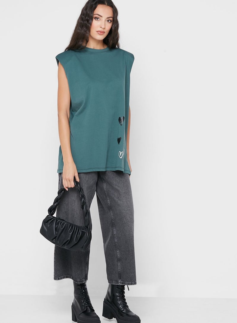 Shoulder Pad Graphic T-Shirt