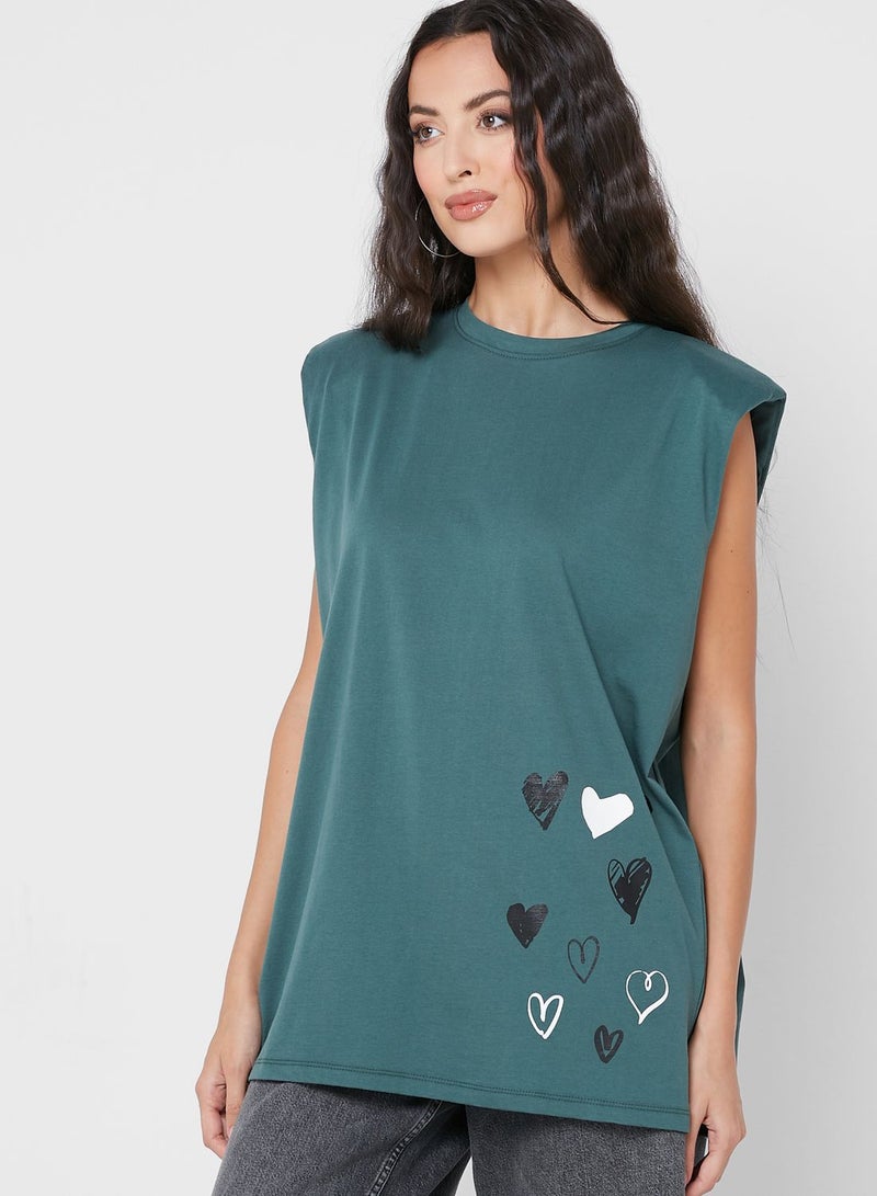 Shoulder Pad Graphic T-Shirt