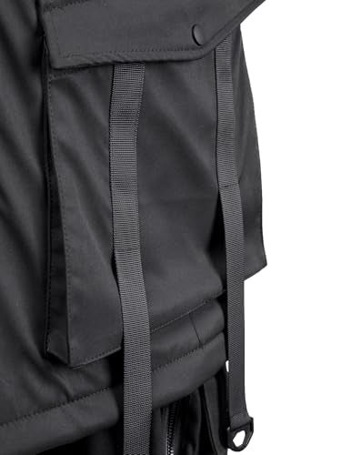 Niepce Inc Loose Fit Japanese Streetwear Techwear Men’s Winter Parka Jacket (Black1, X-Large) - Image 2