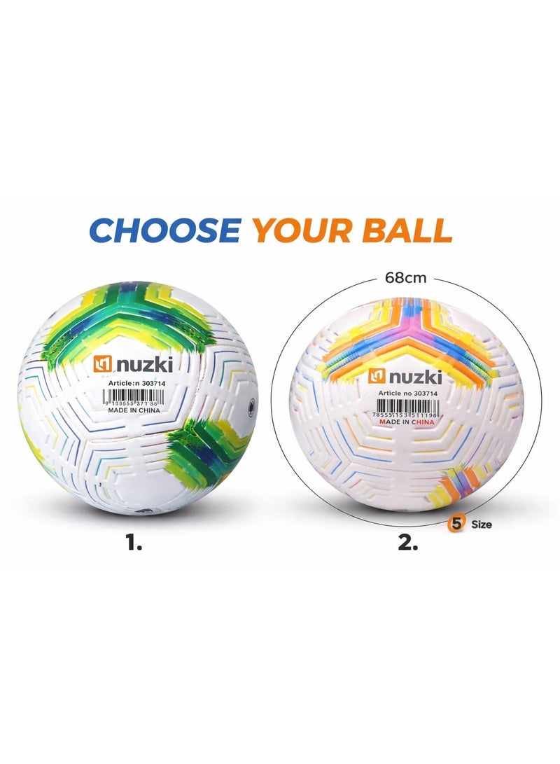 NUZKI Size 5 Football – Durable Training & Match Soccer Ball | Professional Quality Outdoor Football for Kids & Adults - Image 5