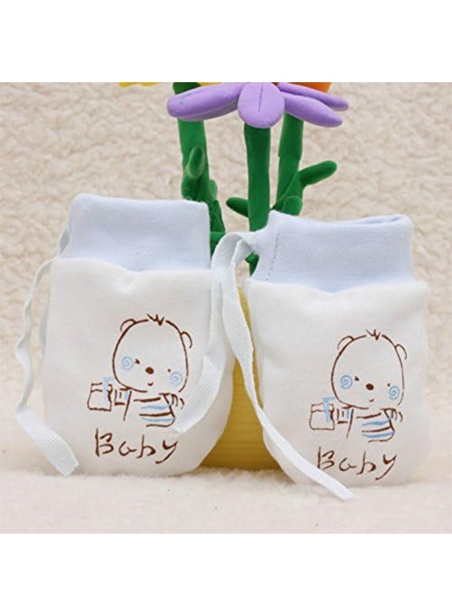 Cute Boys Girls Cotton No Scratch Gloves Drawstring Adjustable Mittens for Baby Infants - Image 2