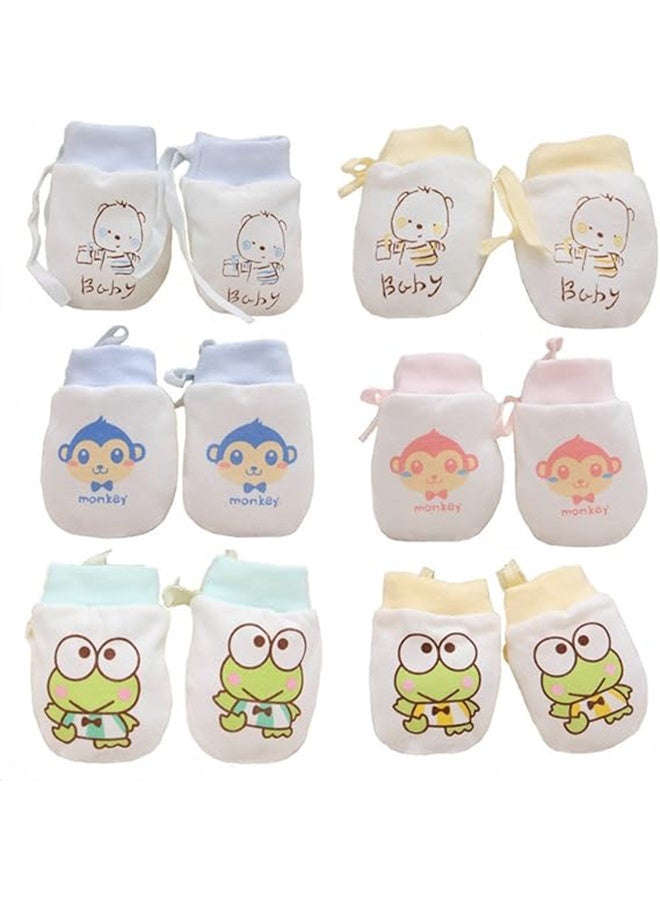 Cute Boys Girls Cotton No Scratch Gloves Drawstring Adjustable Mittens for Baby Infants - Image 1