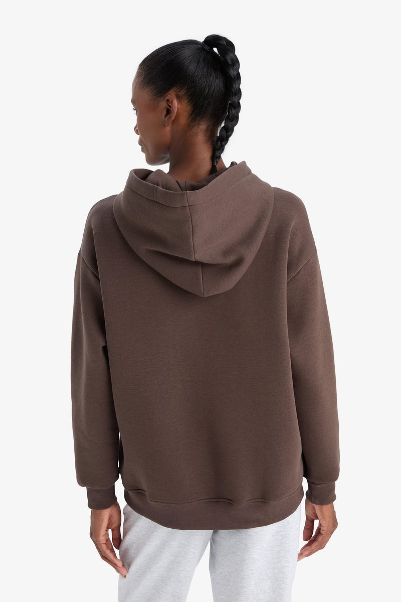 DeFacto Brown Woman Brooklyn Nets Licensed Long Sleeve Sweatshirt Casual - Image 3