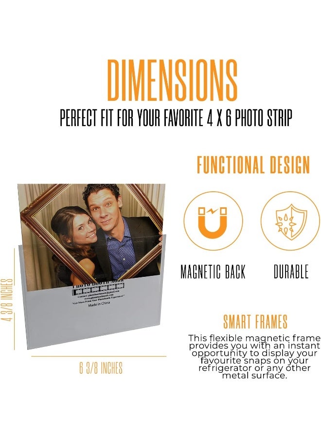 Photo Booth Nook Photo Booth Nook  Premium Magnetic Pocket Picture Refrigerator Frame White Holds 4 x 6 Inches Photos 100 Pack  - Image 5