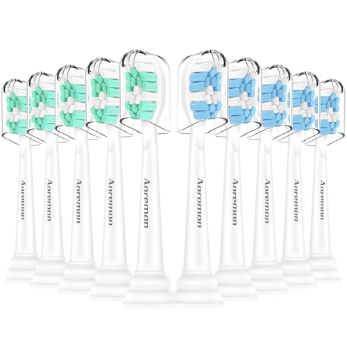Aoremon Replacement Toothbrush Heads for Philips Sonicare C2 C1,Plaque Control Brush Heads Compatible with Phillips Sonicare Click-on Electric Handles, 10 Count - Image 1