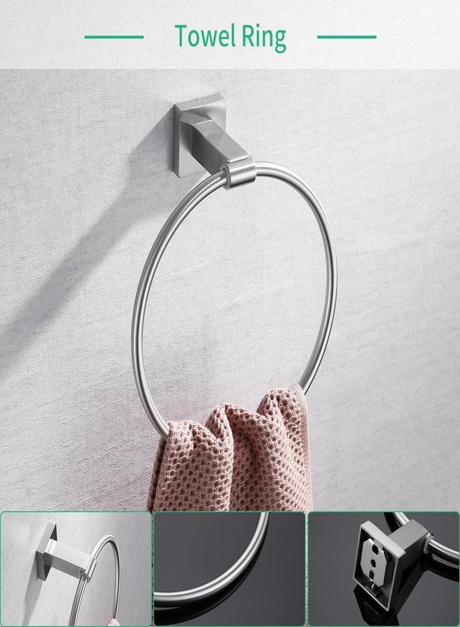 Miyili 5-Piece Bathroom Hardware Kit Set Brushed Stainless Steel Wall Mount - Includes Double Towel Bar, Hand Towel Rack, Toilet Paper Holder, 2X Robe Hook, BS02N5 - Image 4