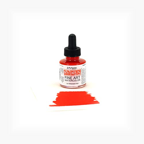 Dr. Ph. Martin's Hydrus Fine Art Watercolor (15H) Watercolor Bottle, 1.0 oz, Permanent Red, 1 Bottle - Image 2